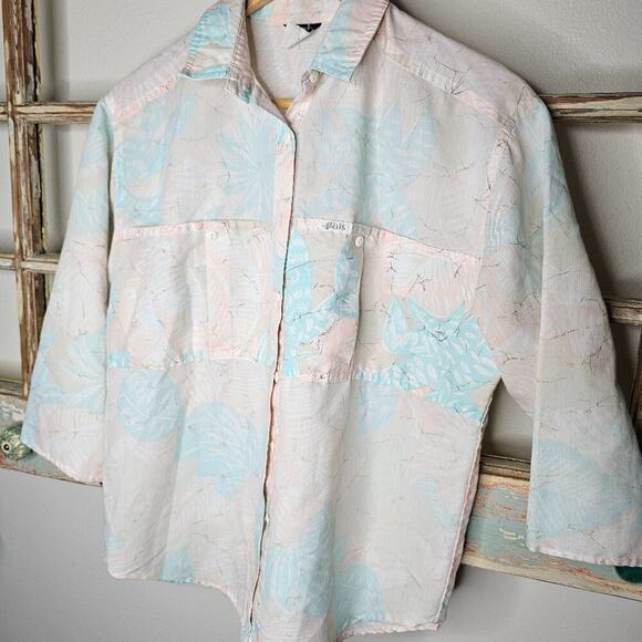 Vintage Alais Light Peach W/ Chest Pockets 1/2 Sleeves Size Large - Picture 1 of 10